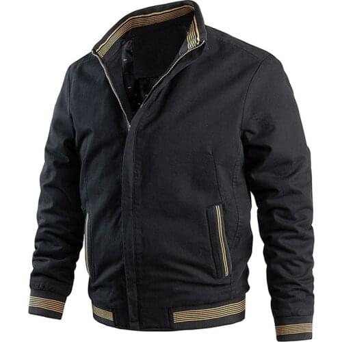 Autumn Winter Mens Bomber Jackets Casual Male Outwear Windbreaker Stand Collar Cotton Jacket Mens Baseball Slim Coats Outwears