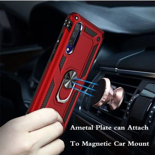 50pcs/lot Armor Shockproof Phone Case For Xiaomi 9T Pro CC9 CC9e A3 9 Lite For Redmi K20 Pro 7A With Car Ring Bracket