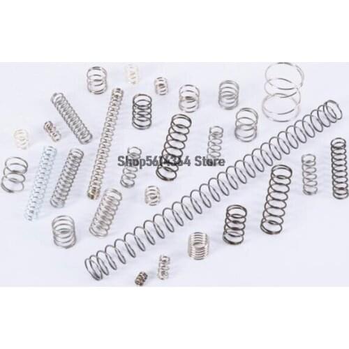 0.6mm Thickness Stainless Steel Compression Springs Silver Tone 10pcs