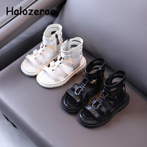 New Summer Kids Gladiator Sandals Baby Girls Black Brand Shoes Children Princess Sandalias Fashion Dress Shoes Beach Sandals