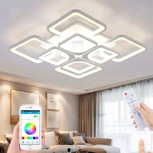 Rectangular Living Room Lamps Atmospheric LED Ceiling Lamp Modern Minimalist Acrylic Lights Bedroom Study Lighting