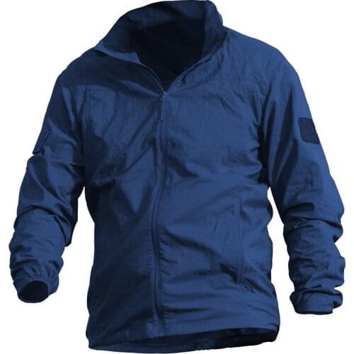 Thin and light tactical jacket mens summer breathable outdoor hooded raincoat portable waterproof windbreaker military uniform