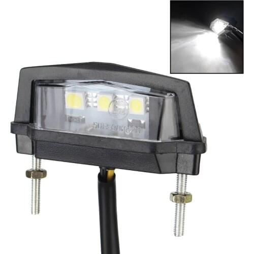 12V Universal Mini Motorcycle Motorbike License Light Motorcycle Tail Rear Light Waterproof LED Number Plate Light