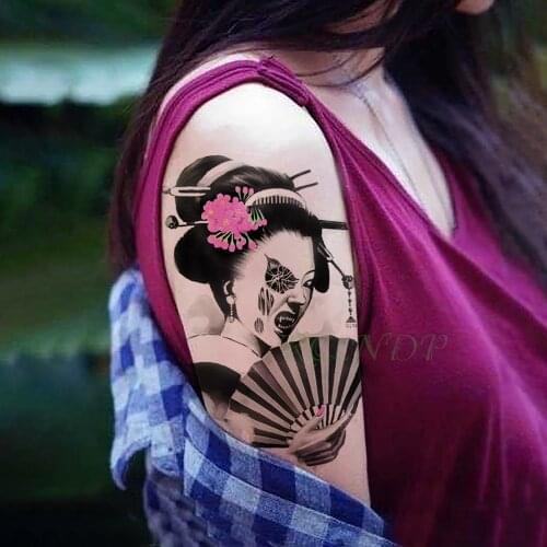 Waterproof Temporary Tattoo Sticker cool ancient Japanese girl geisha tatto stickers flash tatoo fake tattoos for women