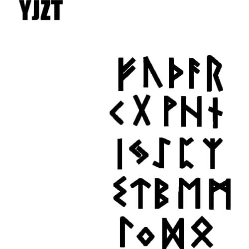 YJZT 10CM*16CM Letters Labels Rune Fashion Vinyl High-quality Car Sticker Black/Silver Decal C11-1157