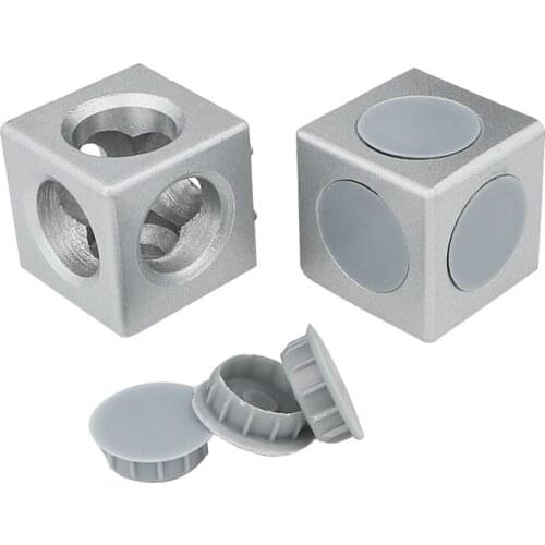 20PCS 3Holes 3D Printer Parts EU 2020 Aluminum Block Cube Prism Connector Regulator Cube corner V-slot Three way Corner Bracket