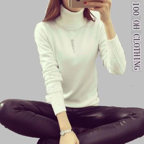 Feminino Ohclothing Hot 2020 Spring Autumn Winter Pullovers Turtleneck Sweater Women Twisted Thickening Slim Pullover