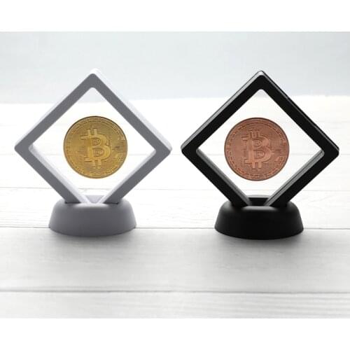 1Pc Bitcoin Bit Coin Litecoin Ripple Metal Commemoration Coin Showing Stand 2 Colors