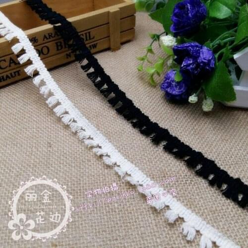 100metres Beige Color Cotton Fringe Trim Clothing Decorative Lace Ribbon Home DIY Sewing Wedding Crafts Decoration Crochet Lace
