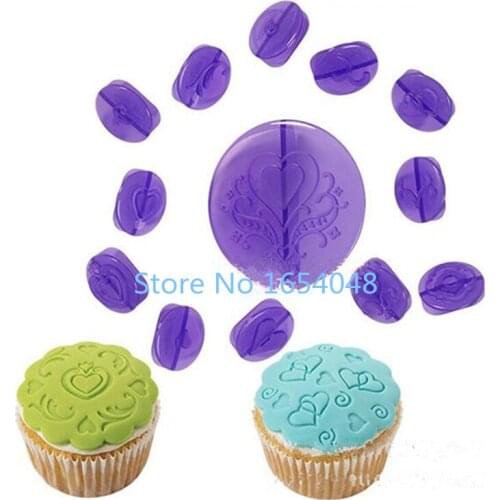 14PCS/Lot Plastic Cupcuake Molds Leaves Heart Crown Many Shapes Household DIY Baking Deco Tools Plastic Cake Cupcake Molds Set