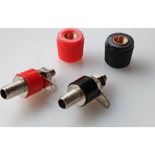 2pairs black+red Splice Terminals 4MM BANANA PLUG POSTING AMPLIFIER SPEAKER AUDIO JACK GUNUNG BINDING POSTING CONNECTOR Resistor