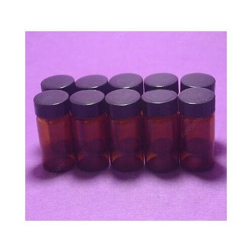 20ML Amber Reagent Bottle,Sample,Penicillin Vials,With PP Screw Lid,10PCS/LOT