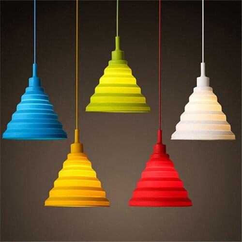 2017 Limited Lamparas Mordern Colorful Pendant Lighting E27/e26 Holder Silicone Lampshade Nordic Indoor Droplight For Bar Cafe