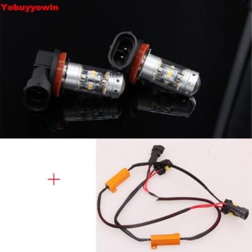 2x H11 H8 H16 Type 2 140W 1400LM LED Fog Lights Daytime Running DRL Driving Bulbs Angel Eyes Canbus For BMW E90 325 328 335i
