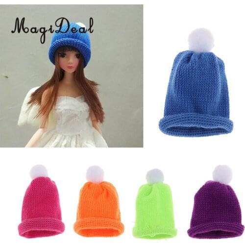 5Pcs 1/6 Girl Doll Warm Hat Beanie Wool Fleece Cap for Doll