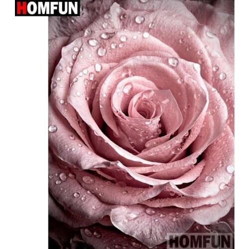 HOMFUN Full Square/Round Drill 5D DIY Diamond Painting "Pink flower" Embroidery Cross Stitch 5D Home Decor Gift A16279