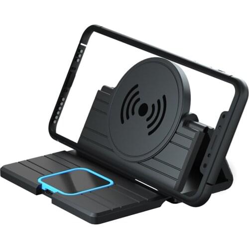 15W Qi Wireless Charger Fold Stand Holder Fast Charging for iPhone 12 Pro XR X XS Max for Samsung S20 S10 Car Charger