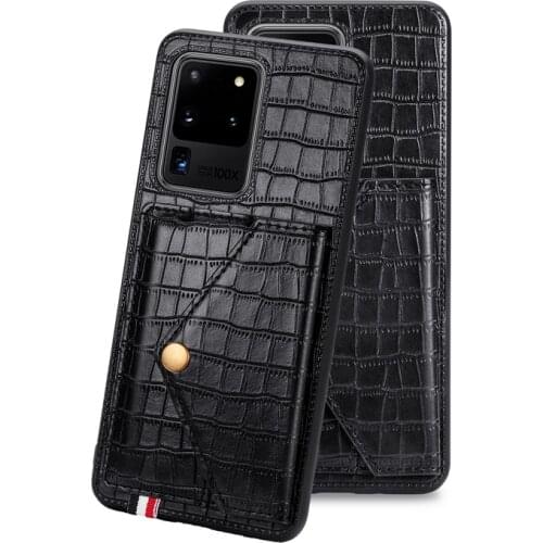 10Pcs for Samsung Galaxy S20 Ultra S10 Note 10 Pro Plus A71 A51 A91 A81 Crocodile Skin Wallet Phone Case With Magnetic Function
