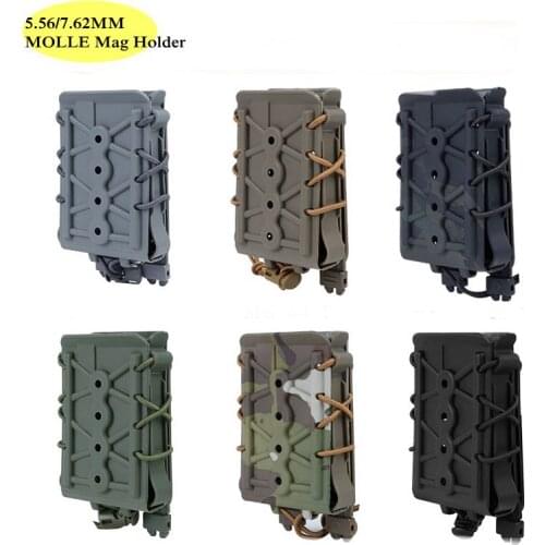 Airsoft Tactical 5.56 7.62mm Magazine Pouch MOLLE Mag Holder Rifle Fast Mag Pouch Polymer Case