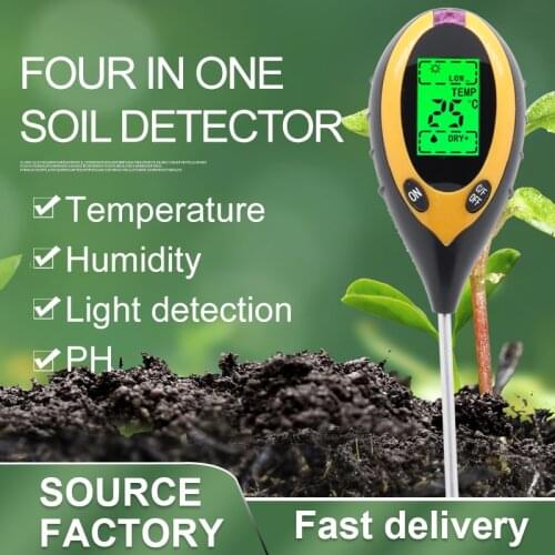 LCD Digital Soil Test 4-In-1 Soil Tester for Moisture, Soil pH, Sunlight, Temperature, Soil Moisture Meter Gardening Tools