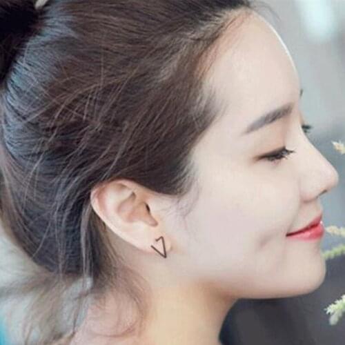 European and American minimalist temperament models female fashion simple opening triangular geometric earrings