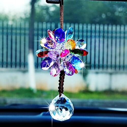 Car Hanging Ornaments Auto Beautiful Crystal Hanging Pendant Rear View Mirror Car Decoration Car Styling Accessories