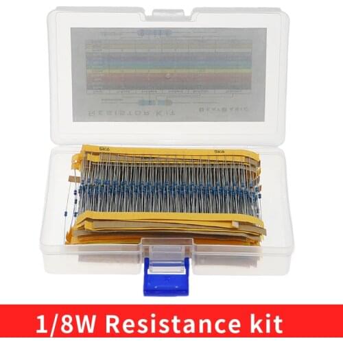 1280pcs Resistor Kit 1/8W 1% 64values X 20pcs Metal Film Resistor Assortment Kit Set 1ohm - 10mohm resistor samples kit