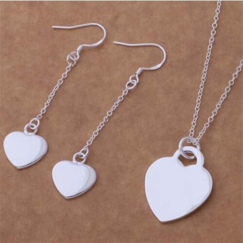 AS156 Hot Sale Free Shipping Silver Fine Jewelry Sets,Wholesale -Sterling-Silver Charms Fashion Earring 159 + Necklace 690