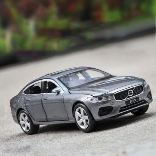 1:32 Scale For VOLVO S90 Diecast Alloy Metal Licensed Luxury Sedan Car Model Collection Model Pull Back Sound&Light Toys Vehicle
