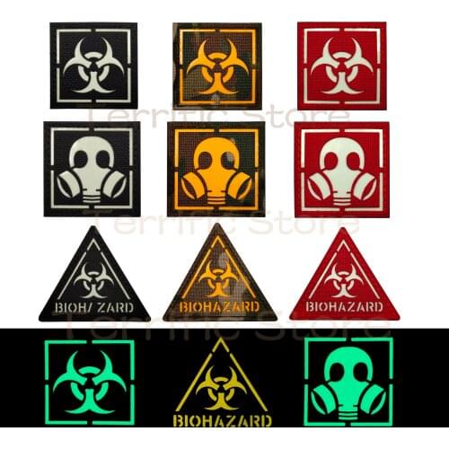 Reflective Patch Military Armband Badge Luminous Sticker Decal Applique Embellishment Gas Mask Glow In Dark Tactical Patches
