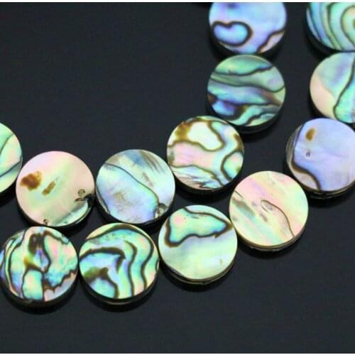 Fashion 12mm Natural Abalone Shell Flat Coin Round Beads Charming Diy Loose Beads Jewelry Women Accessories Gift 16inch B1161