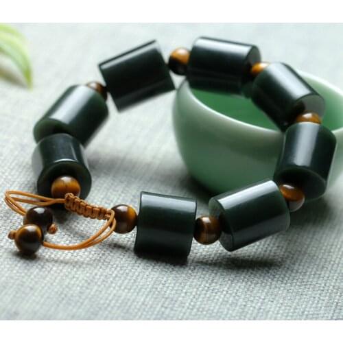 Natural Hetian Jade Lulutong Beads Jade Bracelet Jewelry Lucy Exorcise evil spirits Auspicious Amulet Jade Bracelet Fine Jewelry