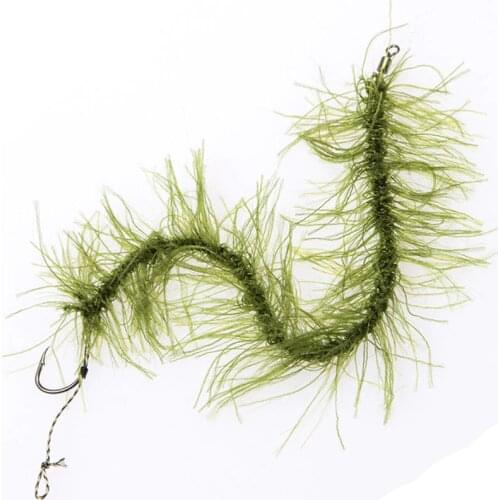 New Arrival 2 Set/Bag Weed Carp Fishing Hair Rigs Braided Thread Barbless Curve Carp Fishing Accessories Fishing Hook