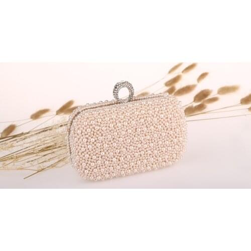 2014 New Arrival Real Freeshipping None Women Handbags Bolsa All Pure Color Pearl Ladys Wedding /evening Handbag/day Clutch