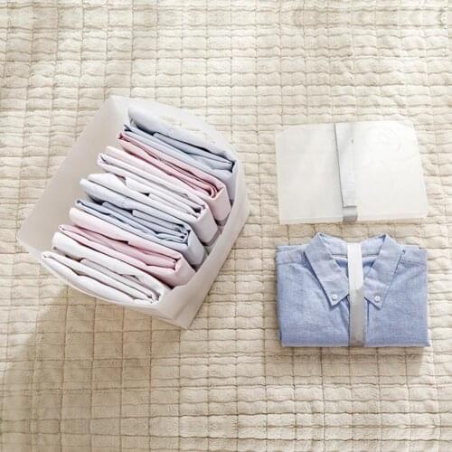 10Pcs/Set Folding Board Underwear Organizer Clothes Storage Box Translucent Durable PP Foldable Laundry Organizer for Closet