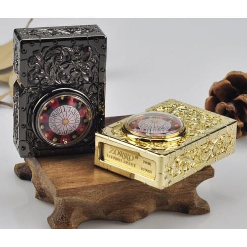 Personality Roman Dial Mode Fuel Kerosene Cigarette Lighter Carving Original Oil Lighter Vintage Metal Tobacco Pipe Lighter