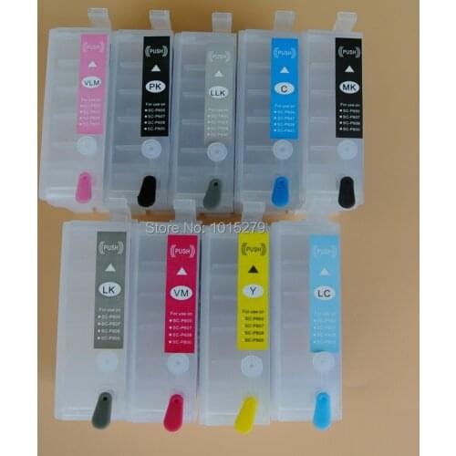 New Surecolor P600 refillable cartridge with ARC chip for Epson P600 T7601-T7609 9 color for Epson Surecolor SC-P600