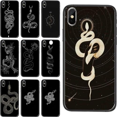 Professional Tattoo Snake Animal For Galaxy A02 A22 A71 A51 A50 A42 A40 A32 A31 A30S A21S A20 A20S A20E A12 5G Black Bumper 3D