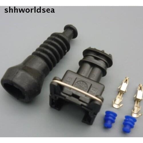 Shhworldsea 4Kit 2 PIN 3.5MM Car Fuel Injector Socket Plug DURITE MULTIPLE CONNECTORS JUNIOR POWER TIMER JPT CONNECTOR + SHEATH