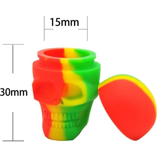 1Pcs Silicone Container Storage Oil Jar BoxSkull Shape 3ml Nonstick Wax Portable Kitchen Home Smoking Smoke Accessories