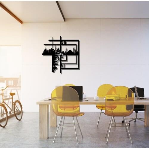 Silhouette Large Black Metal Quiet Wall Clock Unique Modern Cool Stylish Creative Design Items for Home Office Wedding Decor