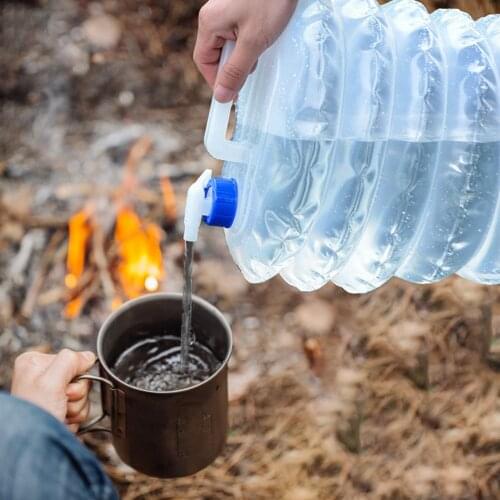 3-15L Foldable Leakproof Water Storage Container Outdoor Camp Water Carrier Jug Bucket Camping Portable Outdoor Elements
