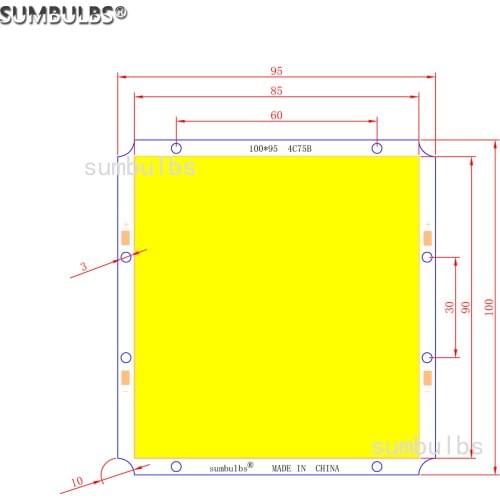 SUMBULBS 100x95mm DC 12V 50W COB LED Light source for led panel Lamp high bright cob chip Warm Cold White Matrix Bulb