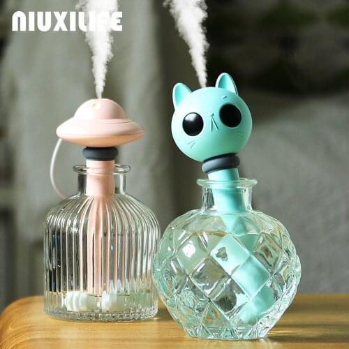 NIUXILIFE Cat humidifier USB Portable Air Humidifiers Donut Bottle Aroma Diffuser for Home Office Refresher Detachable