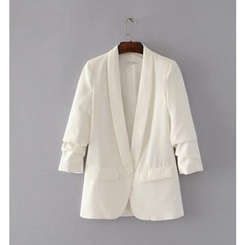 Fashion Slim Blazers Women Autumn Spring Suit Jacket Female Work Office Lady Suit Black with Pocket Business Notched Blazer Coat