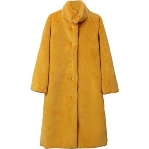 2019 winter new sheep shearing coat long loose Faux Fur Coat Women temperament imitation lamb fur coat Teddy Jacket Female