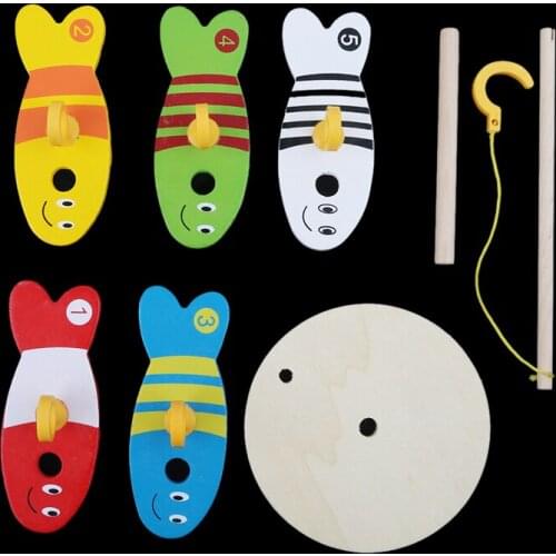 1pc Fishing Toys For Children Digital Fishing Column Wooden Toys Educational Toys Montessori Kids Toys Birthday Gift