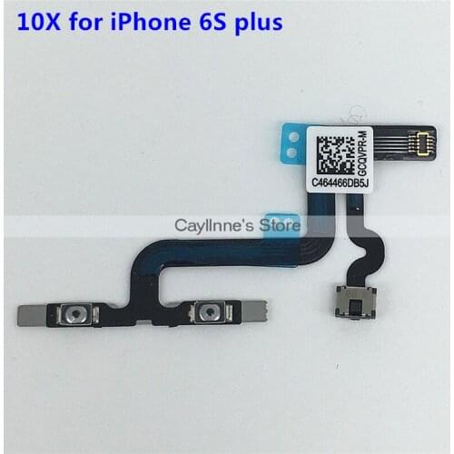 10pcs Volume Button Flex Cable for iPhone 6S Plus 5.5'' Side Mute Silent Switch with Metal Bracket Replacement Parts