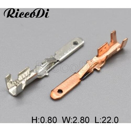 100Pcs H62 Brass Or Tinned 2.8 mm Splice Terminal Automotive connector Pins Male Crimp Terminal DJ614A-2.8×0.8A