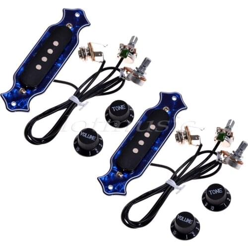 2X Magnetic Pre-wired Pickup 4 String Electric Cigar Box Guitar Pickup,Blue Pearl